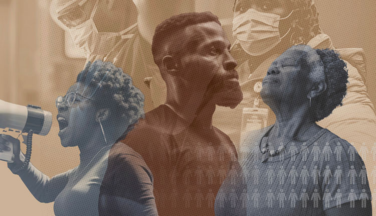 Artwork depicting community advocacy and public health