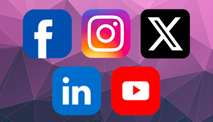 Social media platform icons